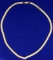 Heavy 18 1/2 Inch Herringbone Chain Necklace In 14k Yellow Gold