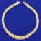 Italian Made Tri-color Basket Weave Graduated Bracelet In 14k Yellow, White, And Rose Gold