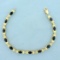 6ct Tw Sapphire And Diamond Line Bracelet In 14k Yellow Gold