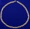 17 1/2 Inch Designer Two-tone Necklace In 14k Yellow And White Gold