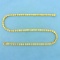 17 1/2 Inch Diamond Cut Designer Link Chain Necklace In 14k Yellow Gold