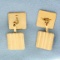 Vintage Cuff Links In 14k Yellow Gold