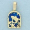 Blue Opal Fish Pendant In 14k Yellow Gold