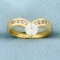 Over 1/2ct Tw V Shaped Diamond Ring In 14k Yellow Gold