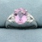 Pink Tourmaline And Diamond Ring In 18k Yellow Gold