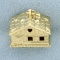 Cottage House 3d Charm In 18k Yellow Gold