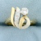 1/3ct Tw Diamond Abstract Design Ring In 14k Yellow And White Gold