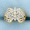 Vintage 1ct Tw Diamond Split Shank Cluster Ring In 14k Yellow Gold