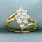 1/2ct Tw Diamond Flower Design Ring In 14k Yellow Gold