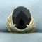 7ct Checkerboard Cut Black Tourmaline Statement Ring In 10k White Gold