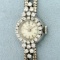 Vintage Womens Bucherer Diamond Wrist Watch In Solid 18k White Gold