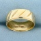 Etched Leaf Design Band Ring In 14k Yellow Gold