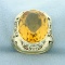 10t Citrine Solitaire Filigree Ring In 14k Yellow Gold