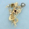 Custom Designed Symbolic Abstract Pin In 14k Yellow Gold