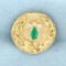 Emerald And Diamond Slide Or Pendant In 14k Yellow Gold
