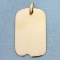 Engravable Dog Tag Pendant In 14k Yellow Gold