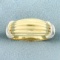 Designer Two Tone Dome Ring In 14k Yellow And White Gold