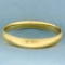 Flower Design Etched Bangle Bracelet In 14k Yellow Gold