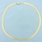 Italian Made 17 Inch Designer Etched Herringbone Chain Necklace In 14k Yellow Gold
