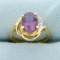Amethyst And Diamond Ring In 10k Yellow Gold