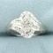 Swoosh Design Diamond Ring In 10k White Gold