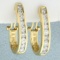 1.25ct Tw Diamond J Hoop Huggie Earrings In 14k Yellow Gold