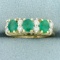 1.5ct Tw Natural Emerald And Diamond Ring In 14k Yellow Gold