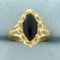 Vintage Onyx Solitaire Ring In 14k Yellow Gold