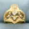 Unique Vintage 1/3ct Tw Diamond Ring In 14k Yellow Gold