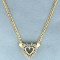 Italian Made 1/3ct Tw Diamond Heart Necklace In 14k Yellow Gold
