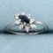 Vintage Sapphire And Diamond Ring In 14k White Gold