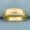 5.5mm Grooved Edge Wedding Band Ring In 14k Yellow Gold