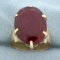 Antique 17ct Lab Ruby Ring In 14k Yellow Gold