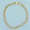 7 1/2 Inch Braided Box Link Chain Bracelet In 14k Yellow Gold