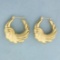 Abstract Design Hoop Earrings In 14k Yellow Gold