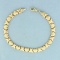 7 Inch Heart Link Chain Bracelet In 10k Yellow Gold