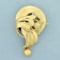 Antique Abstract Design Dangle Pin In 18k Yellow Gold