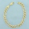 Mens Heavy 9 Inch Figaro Link Chain Bracelet In 14k Yellow Gold
