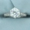 2ct Tw Cz And Diamond Engagement Ring In 18k White Gold