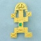 Mayan Aztec Emerald Pin In 22k Yellow Gold