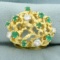 Designer 2ct Tw Emerald And Diamond Statement Ring In 18k Yellow Gold
