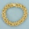 Braided Double Link Bracelet In 14k Yellow Gold