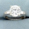 4tw Cz Engagement Ring In 14k White Gold