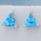 2ct Tw Swiss Blue Topaz Stud Earrings In 14k White Gold