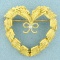 Authentic Cartier Diamond Heart Pin In 18k Yellow Gold