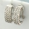 1ct Tw Diamond Half Hoop Huggie Earrings In 14k White Gold