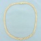 Italian 16 Inch Tri-color Designer Link Graduated Necklace In 14k Yellow, White And Rose Gold