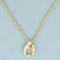 Diamond Mother And Daughter Pendant On Rope Chain Necklace In 14k Yellow Gold