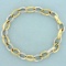Designer Rolo Link Link Two Tone Bracelet In 14k Yellow And White Gold