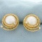 South Sea Pearl And Diamond Earrings In 14k Yellow Gold